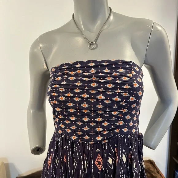 Gorgeous Roxy Navy Strapless Mini Sundress❤️M - Picture 2 of 10